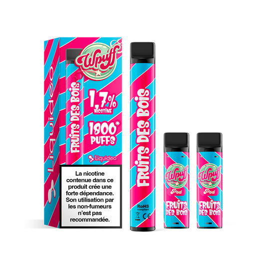 Pack Starter - Wpuff 1800 Liquideo FRUITS DES BOIS