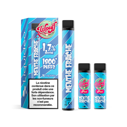 Pack Starter - Wpuff 1800 Liquideo MENTHE FRAICHE