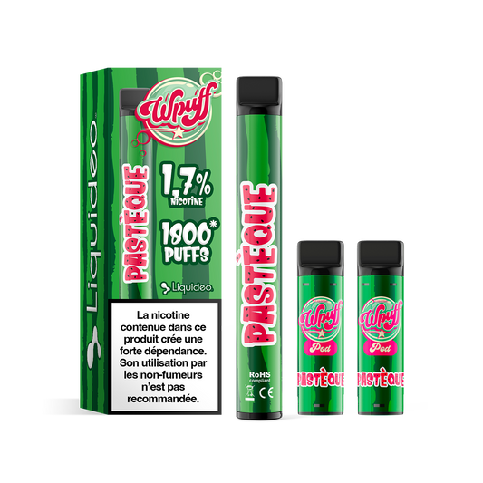 Pack Starter - Wpuff 1800 Liquideo PASTEQUE FRAISE