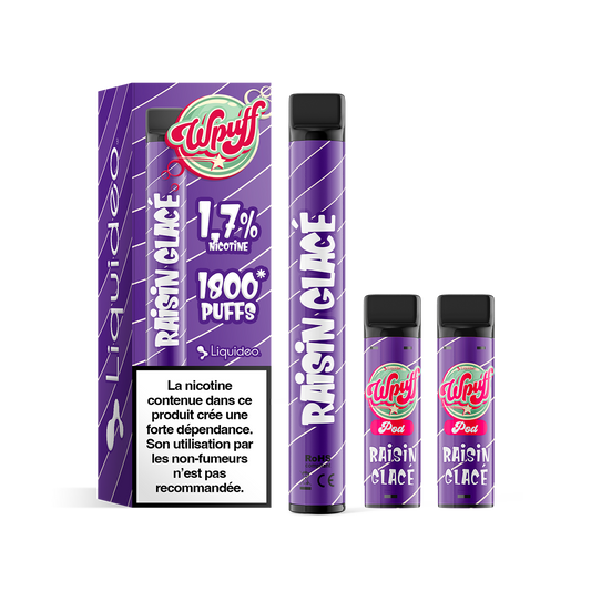 Pack Starter - Wpuff 1800 Liquideo RAISIN GLACEE